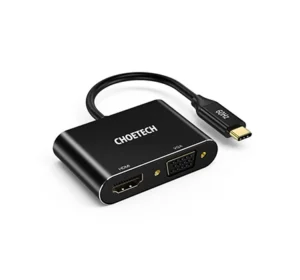 HUB-M17 - CHOETECH,2 in 1 USB-C Adapter.HDMI.VGA,USB-C