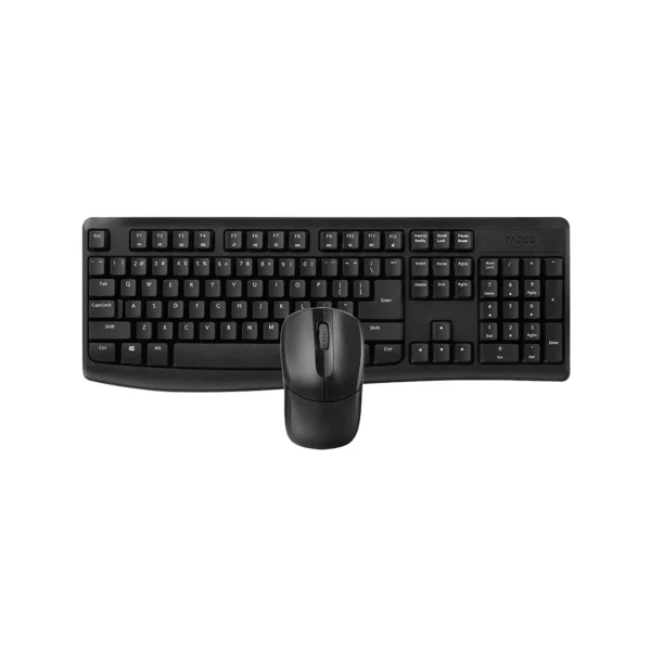 1 X1800PRO - Rapoo (Cambo) 2 4 GHz Wireless Optical Mouse & Keyboard Portuguess-Black