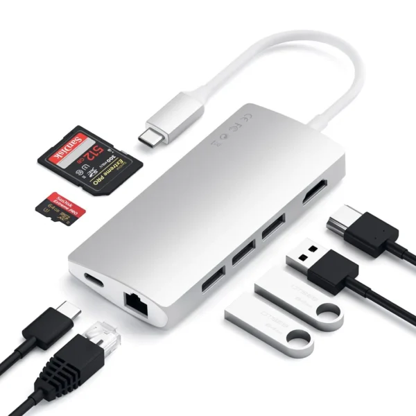 ST-TCMA2S USB-C THUNDERBOLT3 MULTI-PORT 8-IN1 ADAPTER 4K ETHERNET V2 SILVER