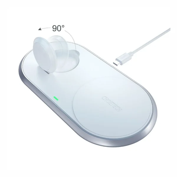 4 T317-WH - Choetech - 2in1 Fast Wireless Charger With Stand For Apple Watch