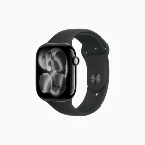 MEUX4AF/A APPLE WATCH SERIES 11 GPS 46MM JET BLACK ALUMINIUM CASE WITH BLACK SPORT BAND - M/L