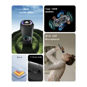 YSW21 – Yesido – 80W Bluetooth Speaker with Microphone — imagem 2